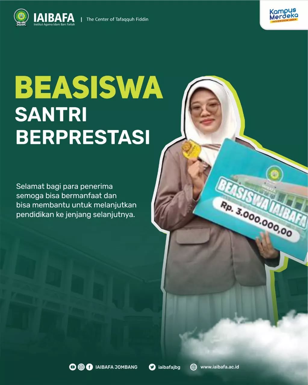 IAIBAFA Berikan Beasiswa untuk Santri Berprestasi