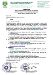 Pengumuman Pemrograman KRS Semester Gasal Tahun Akademik 2025/2026