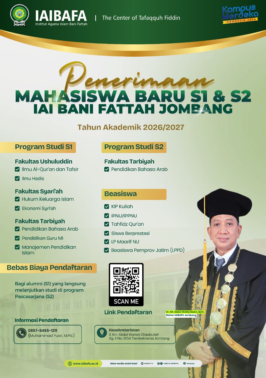 Pendaftaran Mahasiswa Baru IAIBAFA Jombang Tahun Akademik 2026/2027