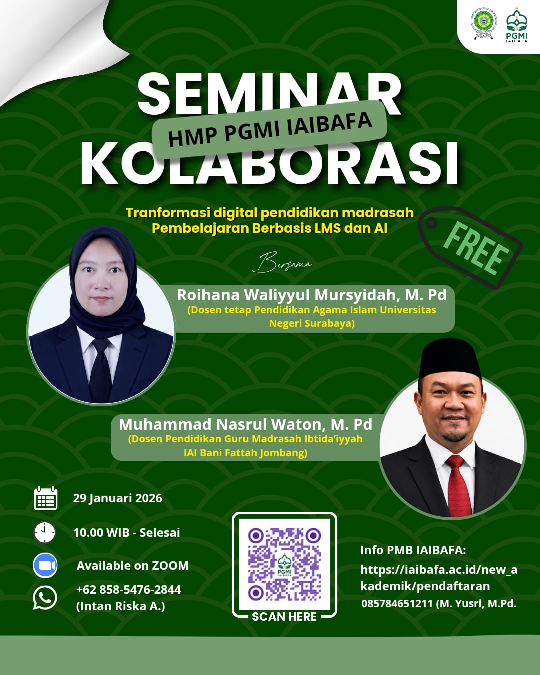 HMP PGMI IAIBAFA Selenggarakan Seminar Transformasi Digital Pendidikan Madrasah melalui Pembelajaran Berbasis Learning Management System (LMS) dan Artificial Intelligence (AI)