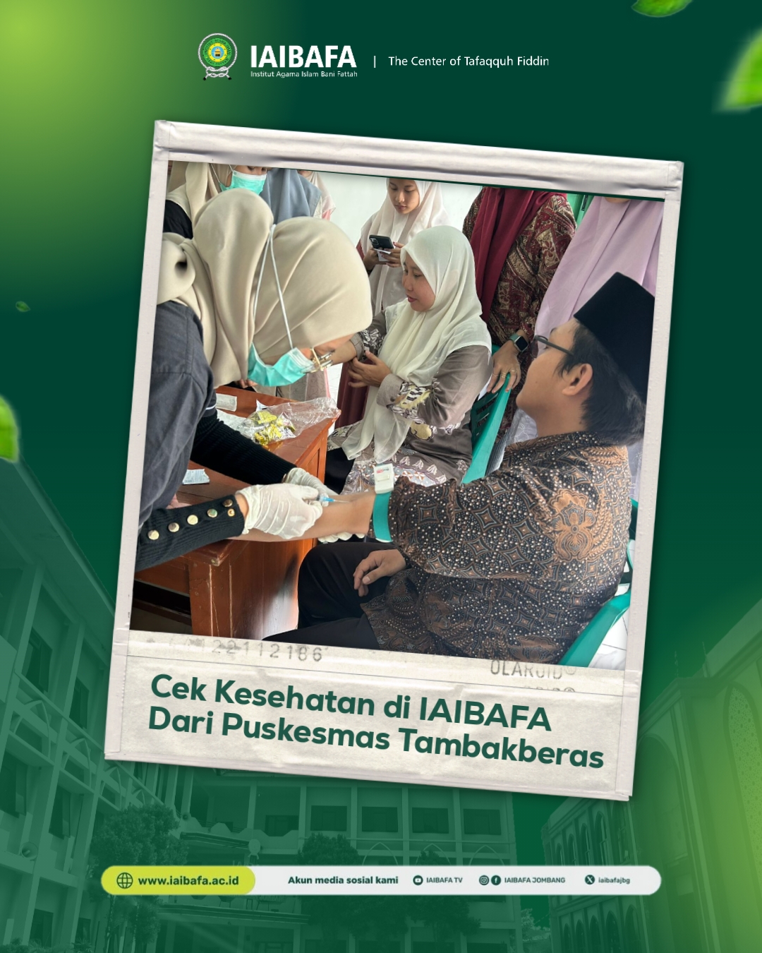 GERAK PEDULI KESEHATAN KAMPUS: IAIBAFA HADIRKAN LAYANAN CEK KESEHATAN GRATIS BAGI DOSEN DAN MAHASISWA